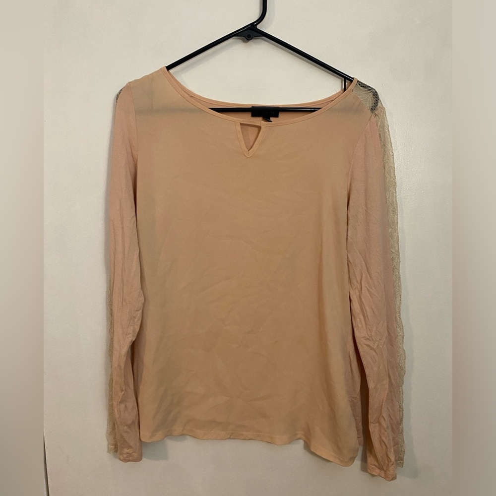 The Limited size medium top blouse shirt dusty pink mesh